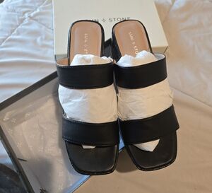 Sun + Stone Black Mules Sleek Minimalist Design